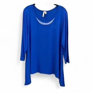 Chenault Royal Blue Tunic Top Size XL NWT